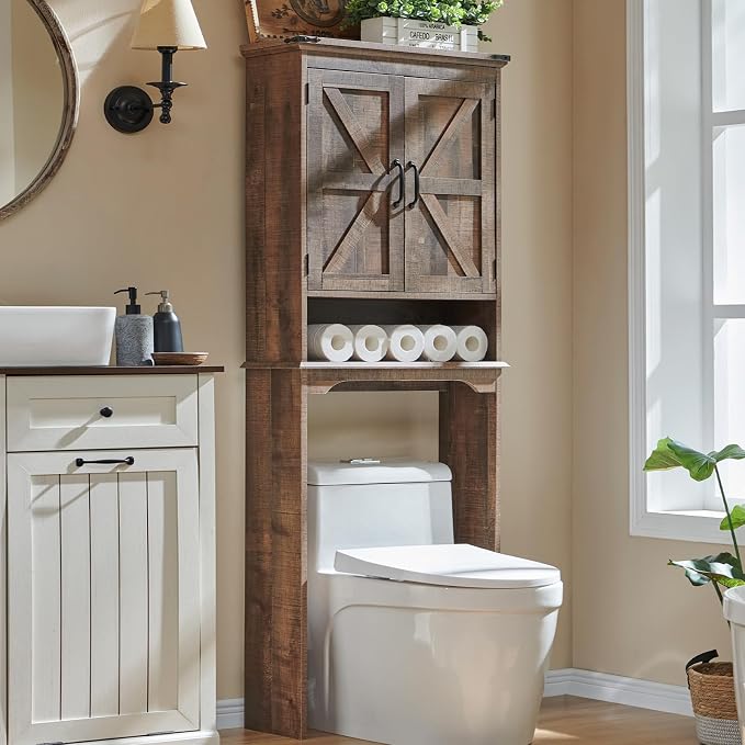 ACCOHOHO Over The Toilet Storage Cabinet, Farmhouse Bathroom Cabinet by ACCOHOHO