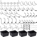 Pegboard Hooks with Bins, Peg Locks, by FRIMOONY