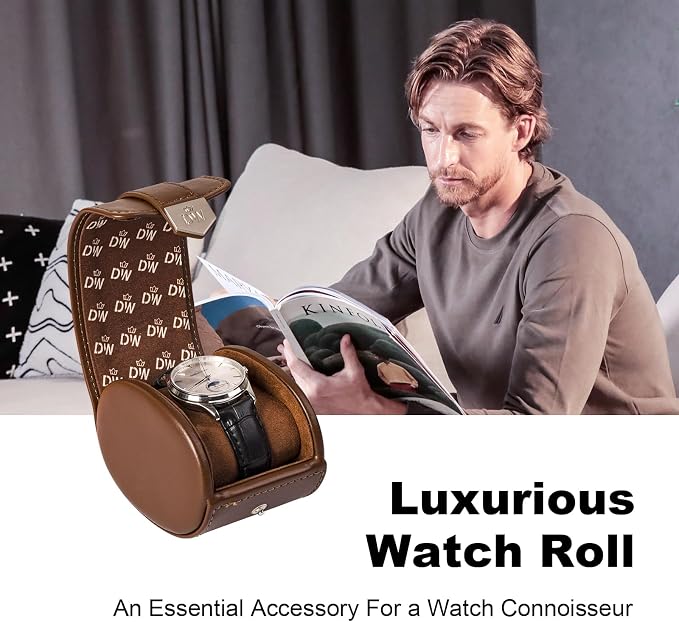 DUKWIN Watch Roll, Vegan Leather Travel Single Watch Case Organizer - Image 6