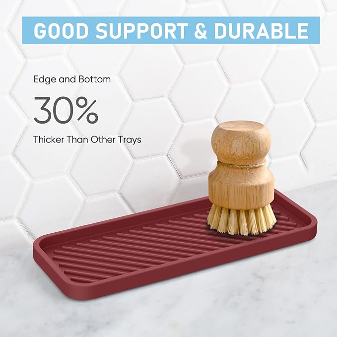 EG-SIPRO Silicone Sponge Holder, Kitchen Sink Organizer Tray, Sponge Caddy - Image 5