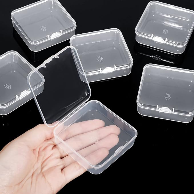 SATINIOR 48 Packs Clear Small Plastic Containers Transparent Storage Box - Image 3
