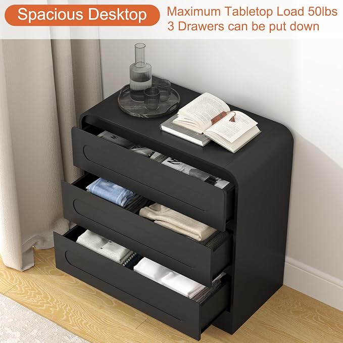 3 Drawer Dressers for Bedroom, Large Modern Dressers - Image 5