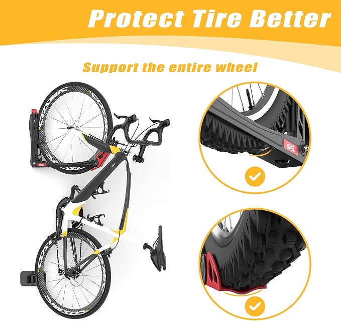 TORACK BIKEPAL Space Saving Wall Mounted Swivel Bike Racks, Vertical Bike Wall - Image 5