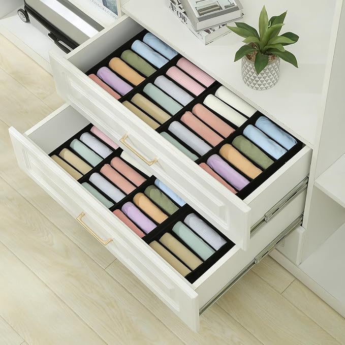 Qozary 3 Pack Sock Underwear Drawer Organizer Dividers, Non-Woven Fabric - Image 3