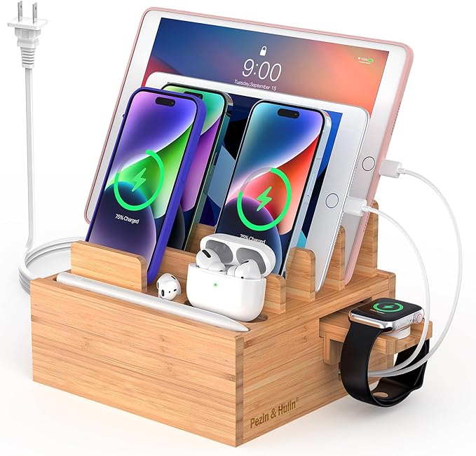 Pezin & Hulin Bamboo Charging Station by Pezin+%26+Hulin