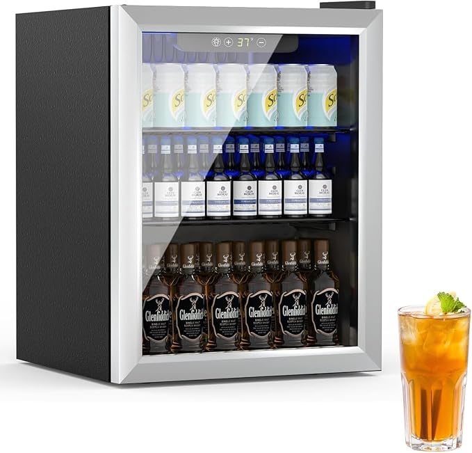 70 Can Freestanding Beverage Refrigerator, 1.7 Cu.Ft Mini Fridge by Stopsad