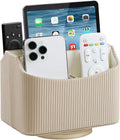 PU Leather Remote Control Holder, 360 Degree Rotating Desk Organizer Storage by NICLNGSH