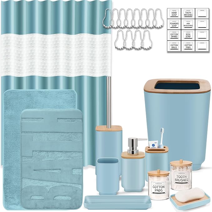 Bathroom Accessories Set, 24 Pieces Bathroom Accessory Set by IMAVO