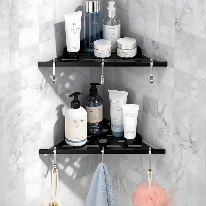Shower Corner Shelf 304 Stainless Steel Shower Caddy 2 Tier Shower Organizer - Image 3