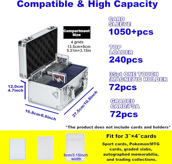 Multi color Card Storage Hard Case, Sports Card Collection Boxes, Trading Cards - Image 3