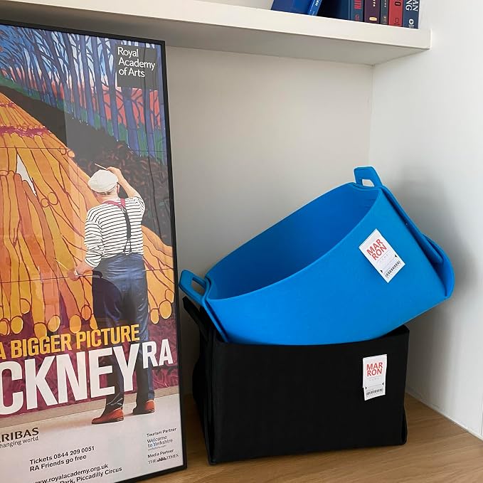 Collapsible Felt CHARCOL Storage Bin Medium 11"x7.1"x7.1" – Foldable Basket - Image 6