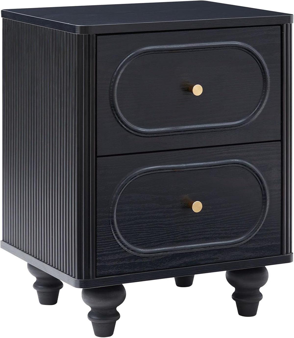 2 Drawer Fluted Mini Small Dresser for Bedroom Set of 2, Mid Century