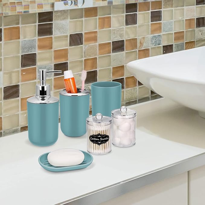 IMAVO Bathroom Accessories Set, 9 Pieces Bathroom Accessory Set, Qtip Holders - Image 8