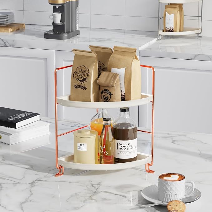 FSyueyun 2-Tier Corner Bathroom Counter Organizer, Tool-Less Installation - Image 4