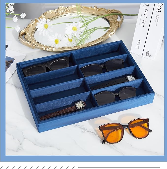 Amylove 2 Pcs Sunglass Organizer Trays Glasses Stackable Jewelry Trays Sunglass - Image 4
