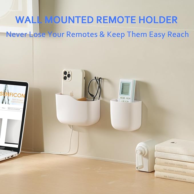 SUNFICON Remote Holder Wall Mount TV FAN Remote Control Holder Bedside Caddy - Image 3
