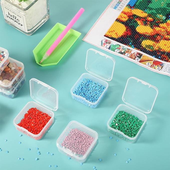 SATINIOR 24 Packs Small Clear Plastic Beads Storage Containers Box - Image 6