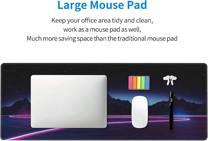 Neon Star Mountains Large Mouse Pad, Gaming Desk Mat, XL Keyboard Desk Pad Mat - Image 7