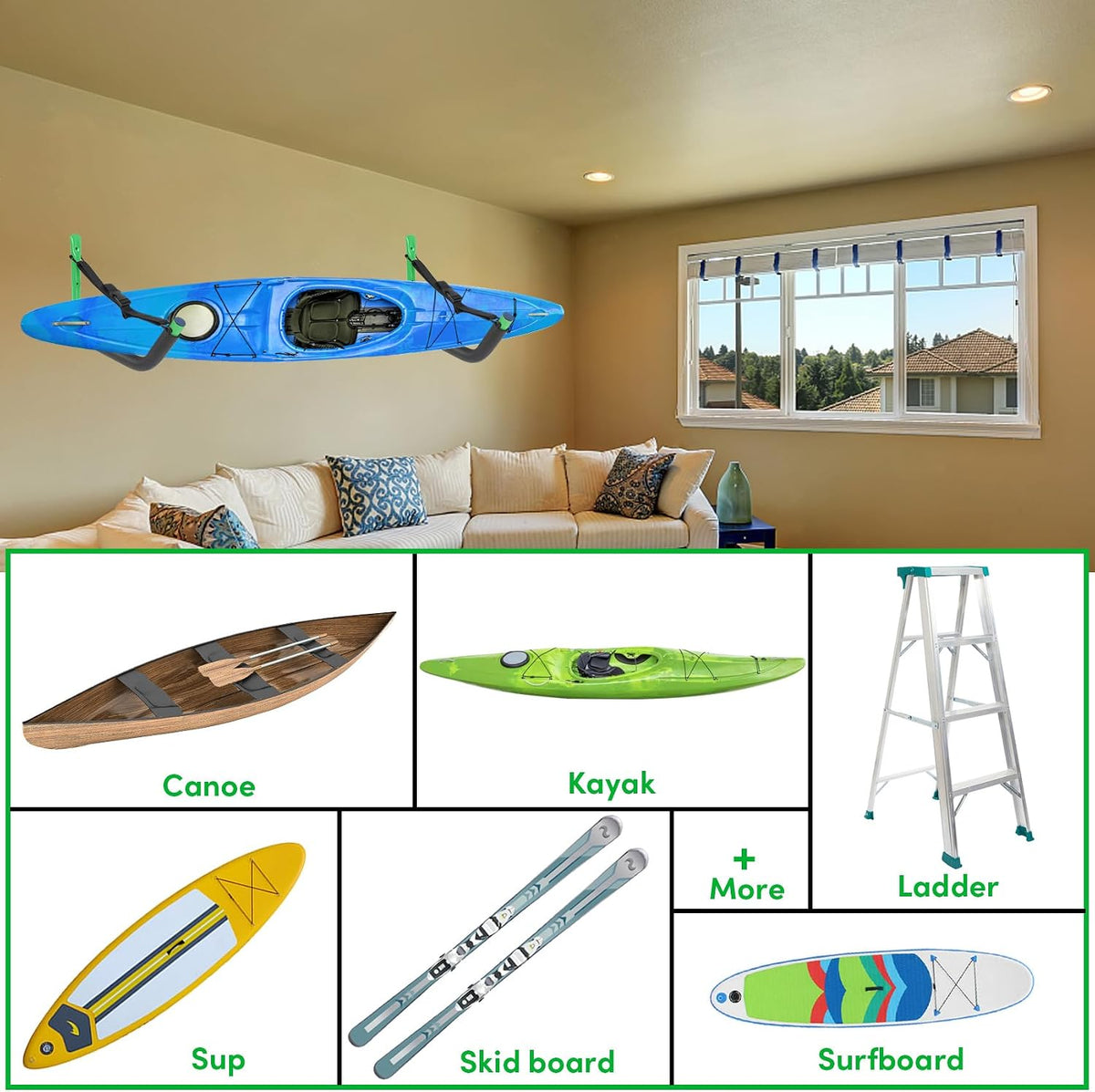 Kayak Storage Rack,Kayak Rack for Garage,Kayak Wall Mount Kayak Wall