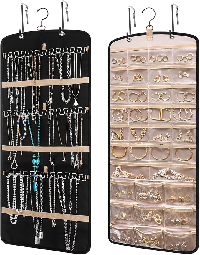 Wome Over the Door Jewelry Organizer Hanging: Double-Sided Storage by Wome