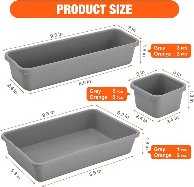 ValueMax 21 PCS Desk Drawer Organizer Set, PP Material Interlocking Drawer - Image 7