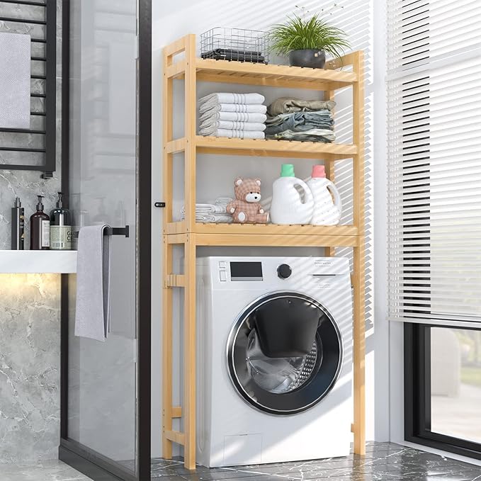 Homykic Over The Toilet Storage, 3-Tier Bamboo Bathroom Shelf - Image 6