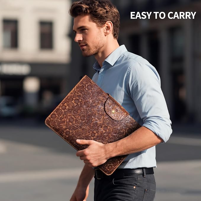 Genuine Leather Laptop Sleeve, Compatible - Image 7