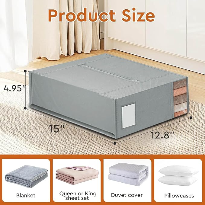 Bed Sheet Organizers and Storage 4 Pack, Foldable Linen Closet Organizer - Image 4