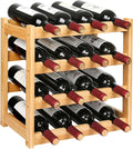 VASMIA Wine Rack, 4-Tier Bamboo Wine Racks Countertop, Sturdy and Durable Wine by VASMIA
