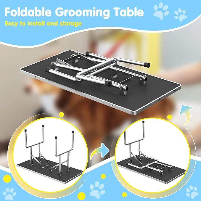 Lyromix 46''Large Dog Grooming Table, Adjustable Cat Drying Desktop - Image 5