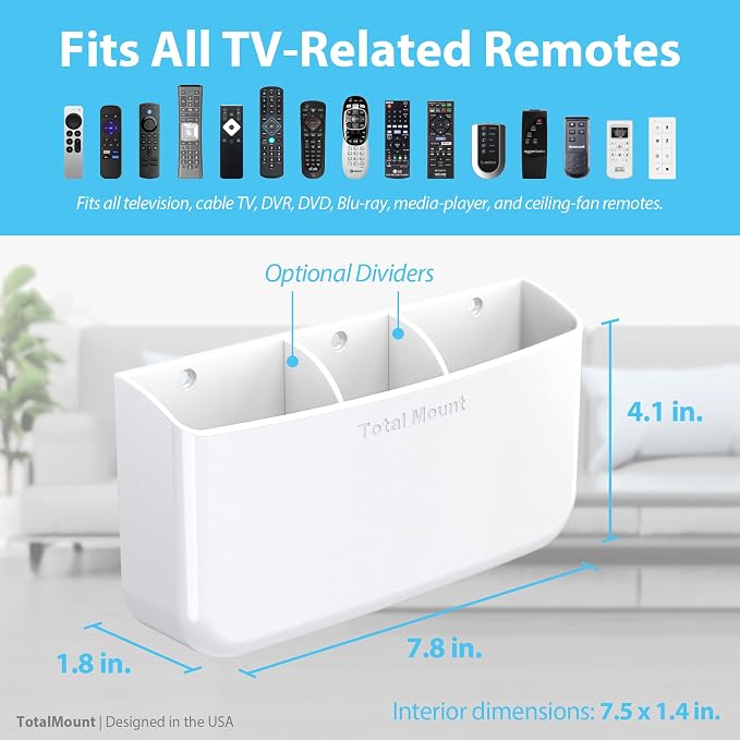 TotalMount Hole-Free Remote Holder – Eliminates Need to Drill Holes in Your Wall - Image 3