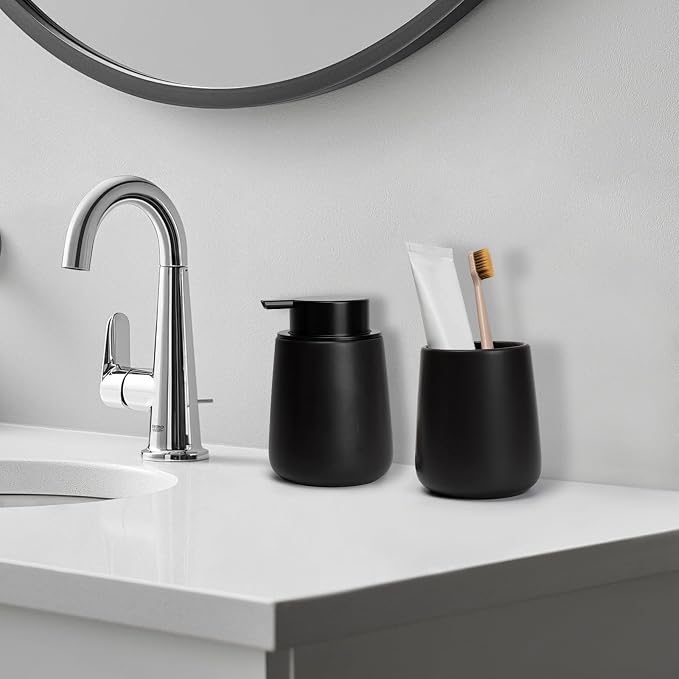 Bathroom Tumbler Cup Ceramic 13.5oz Reusable Toothbrush Cup 400ml, Toothbrush - Image 2