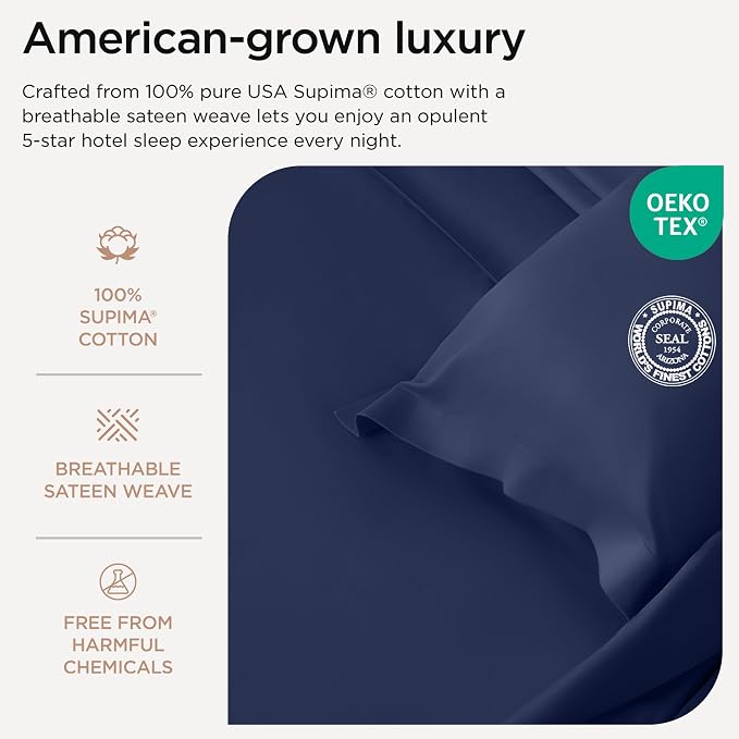 Threadmill Twin XL Sheet Sets |656 Thread Count 100% Supima Cotton Sheets - Image 3