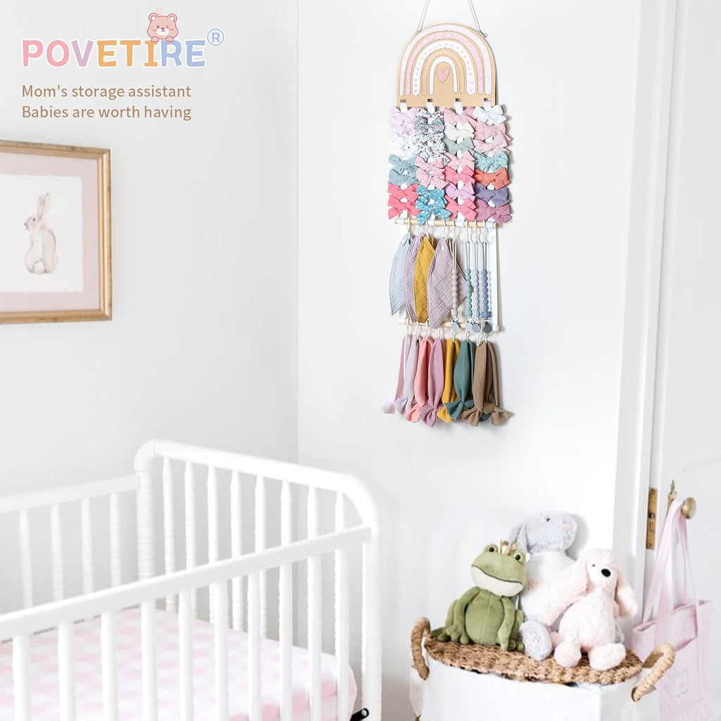 POVETIRE Headband Holder Bow Organizer for Girls Hair Bows