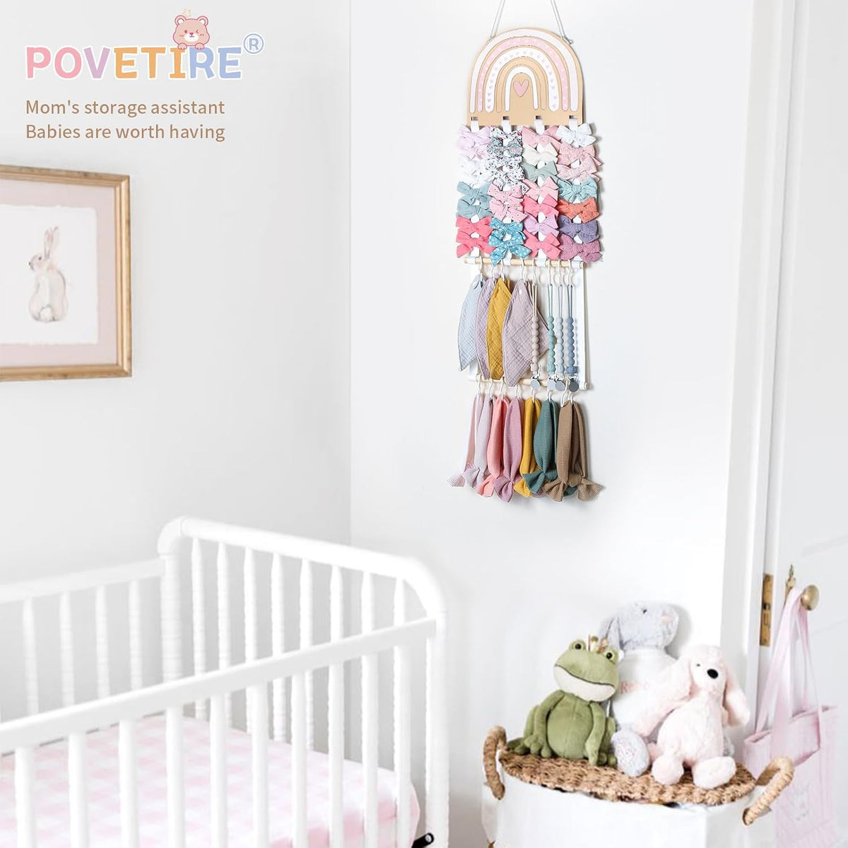 POVETIRE Headband Holder Bow Organizer for Girls Hair Bows