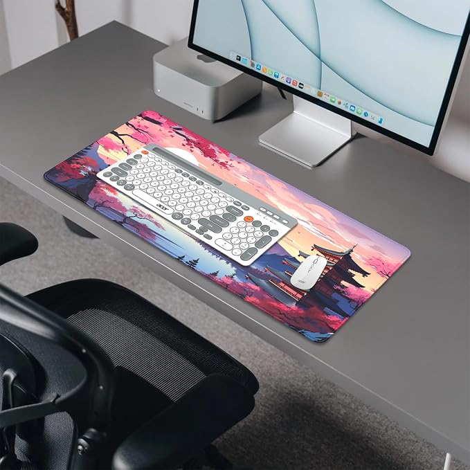 Japanese Cherry Blossoms Mouse Pad, Mount Fuji XL Mousepad Desk Pad - Image 4