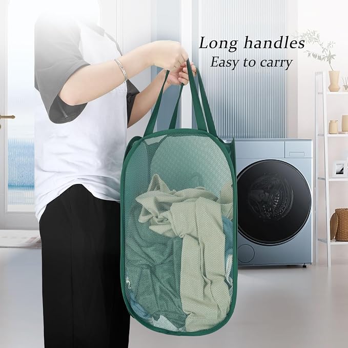 Upgraded 100L Extra Large Mesh Pop Up Laundry Basket - Image 6