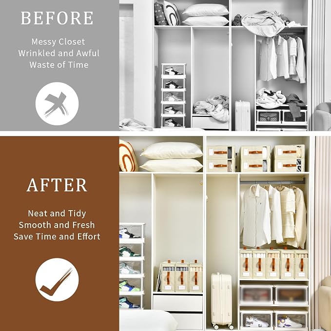 Bed Sheet Organizers and Storage, 8 Pack Linen Closet Organizers, Foldable - Image 7