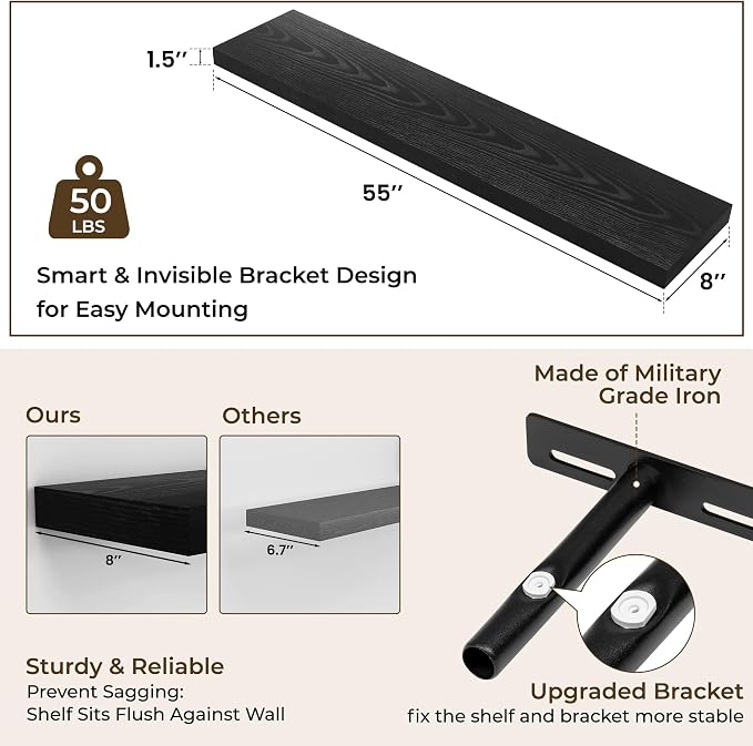 RICHFOCUS 55Inch Floating Shelves - Image 4