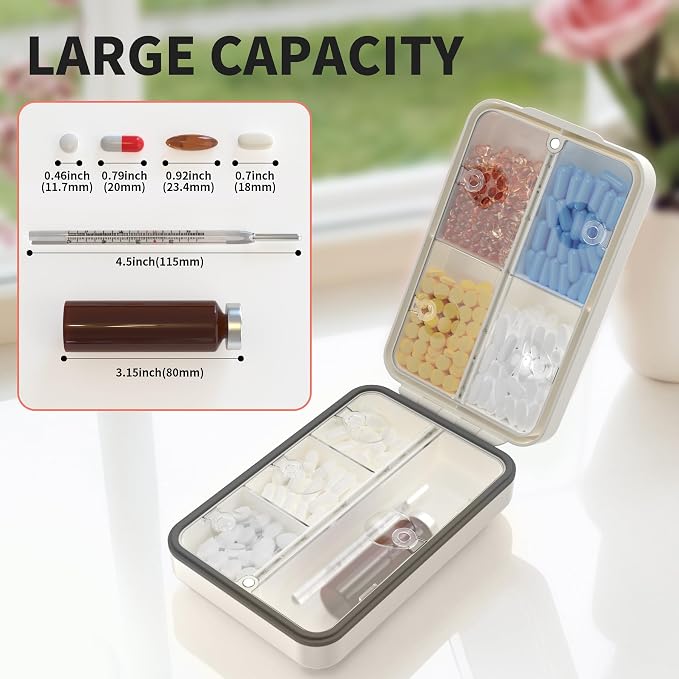 Restree Weekly Pill Organizer, Magnetic Moisture Proof Pill Case, Large - Image 5