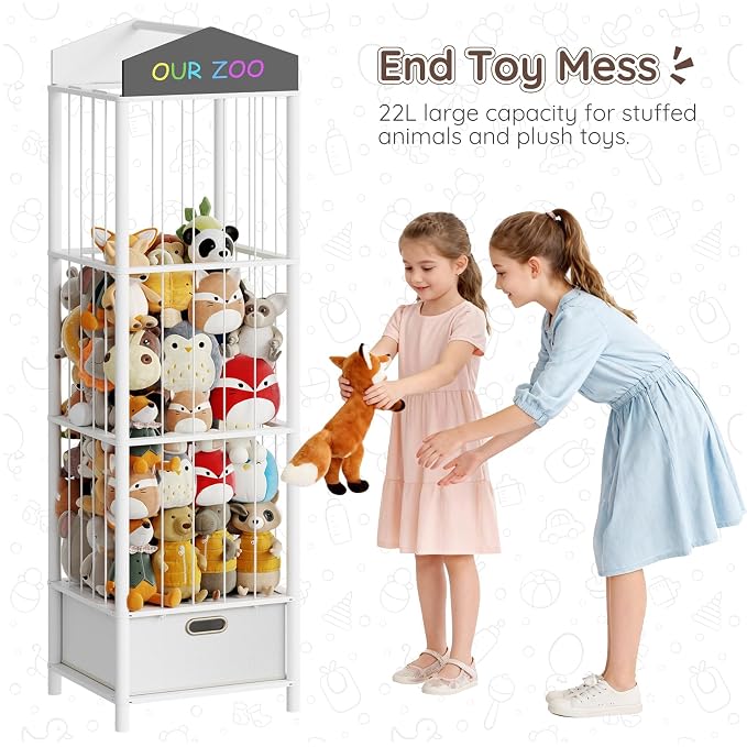 HOOBRO Stuffed Animal Storage & Organizer, Bamboo Stuffed Animal Holder - Image 6