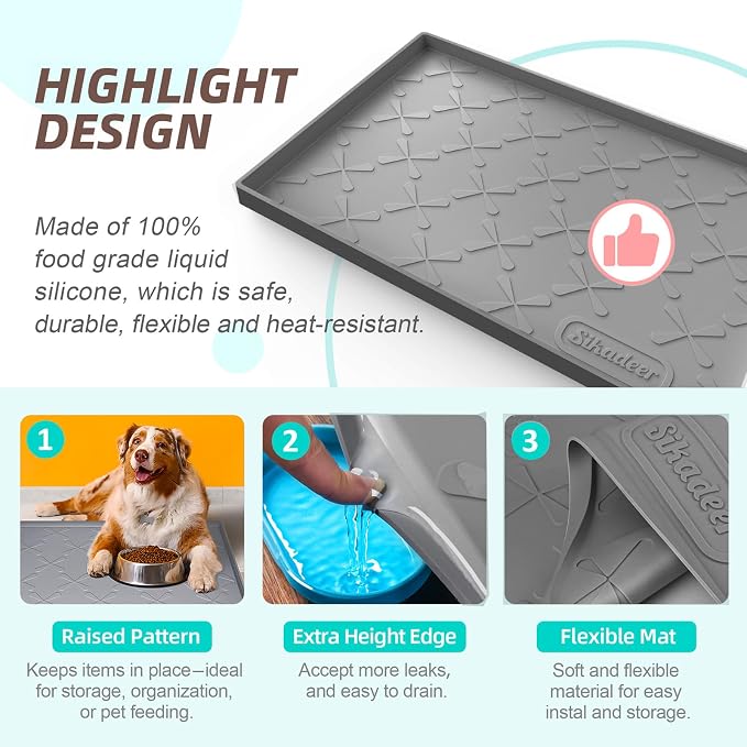 SIKADEER 25" x 19" Under Sink Mat Waterproof, Silicone Mat Kitchen Drawer Shelf - Image 2