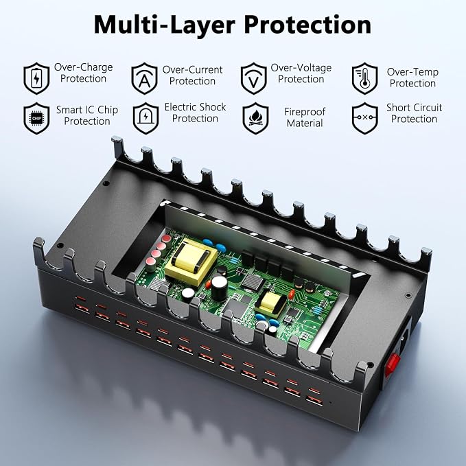 300W Charging Station with 24 Ports, USB Fast Charger - Image 5