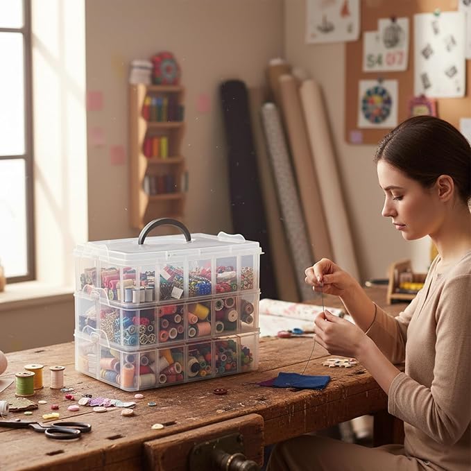 Guyuyii 3-Tier Stackable Bead Organizer - Image 2