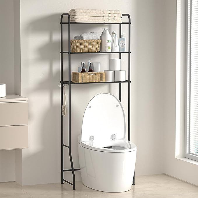ASHLEYRIVER Over The Toilet Storage Rack, 3-Tier Storage Rack Toilet Adjustable by ASHLEYRIVER