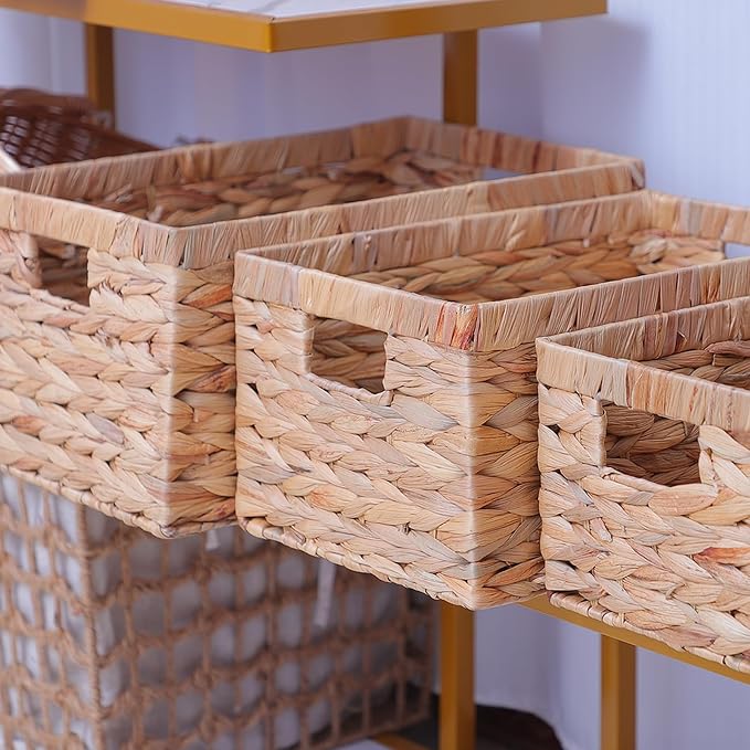 Basket Box Woven Natural Water hyacinth Rectangular - Image 6