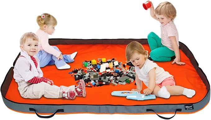 Toy Storage Basket Play Mat for Building Bricks & Blocks - Image 2