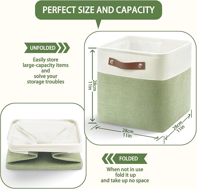 Foldable Storage Cubes 11x11 Inch, Collapsible Storage Basket - Image 3