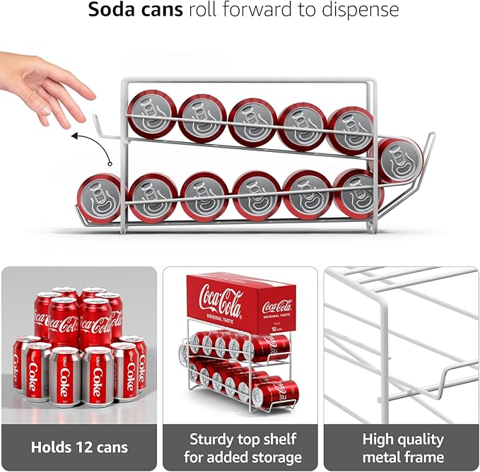 Sorbus Soda Can Rack Beverage Dispenser – Dispenses 12 Standard Size 12oz Soda - Image 4