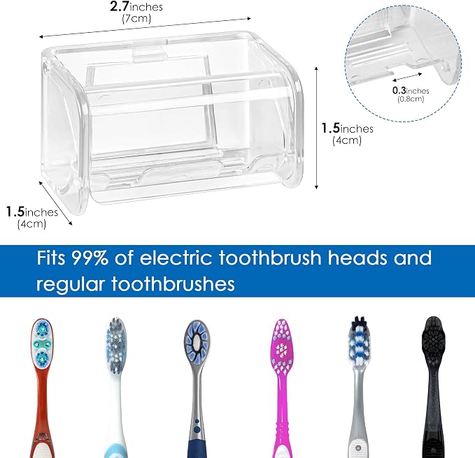 2 PCS Toothbrush Holder Wall Mounted - Image 4